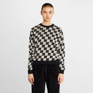 Dedicated's Sweater Arendal Pepita Cats Oat White